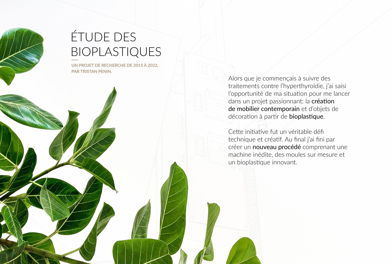 Presentation du projet de bioplastiques