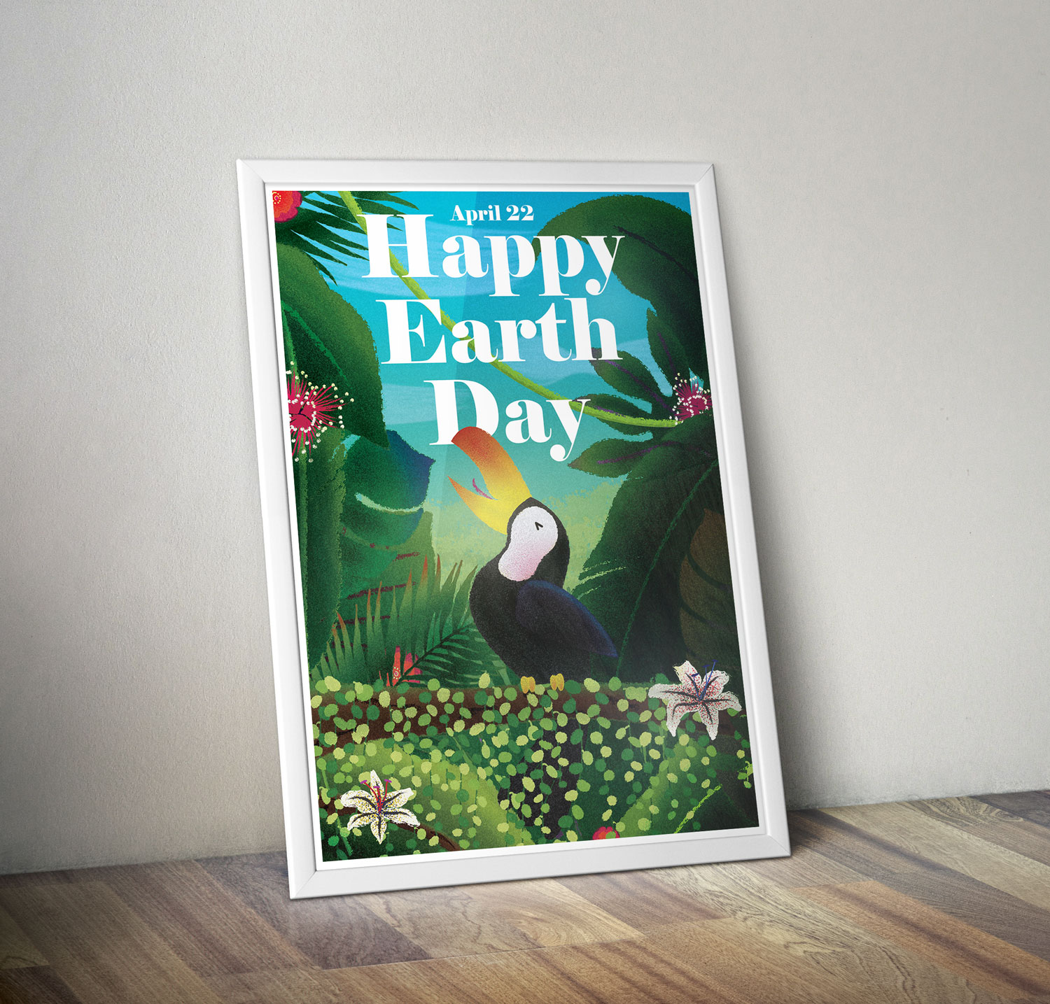 Presentation travail illustration Toucan Earth Day