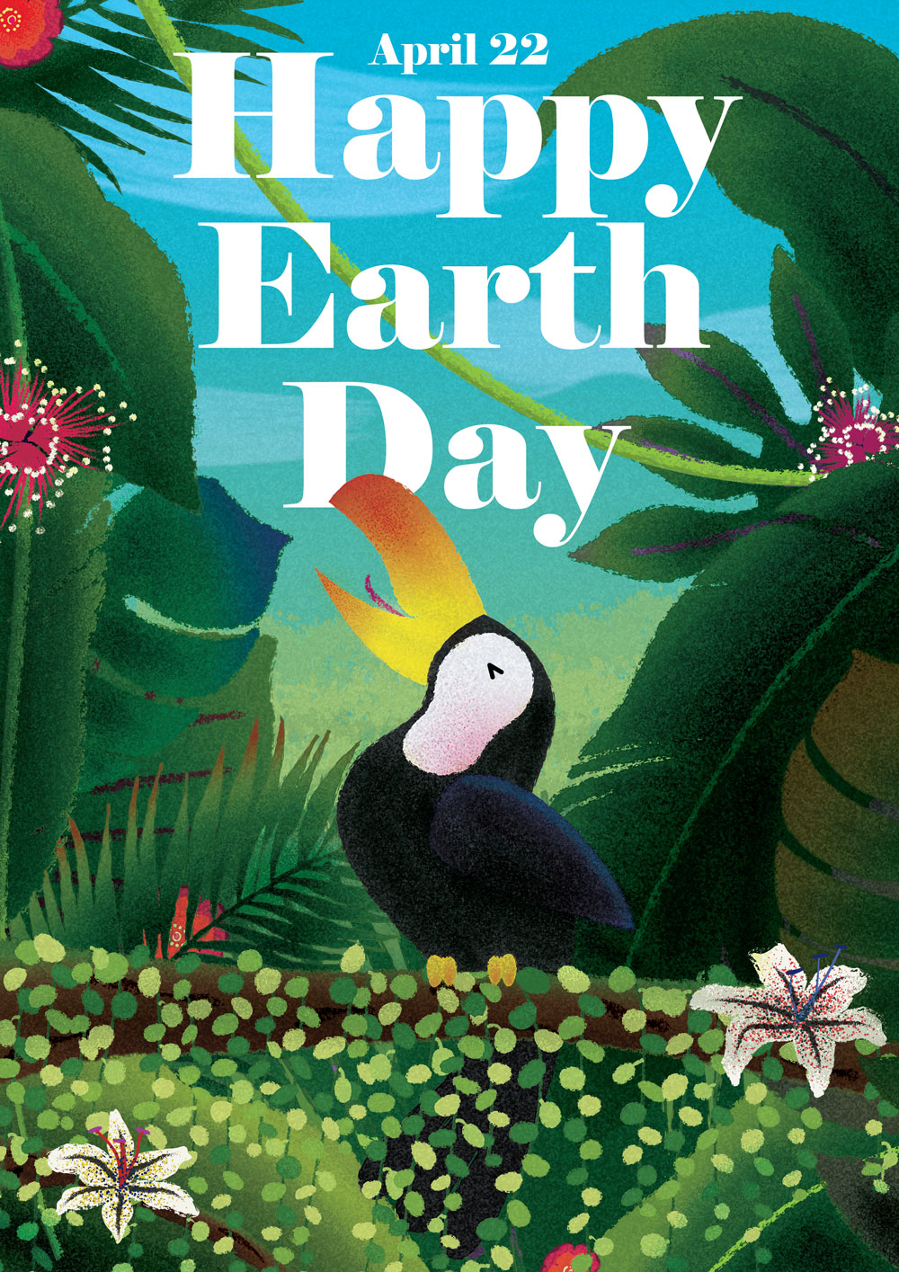 Presentation travail illustration Toucan Earth Day