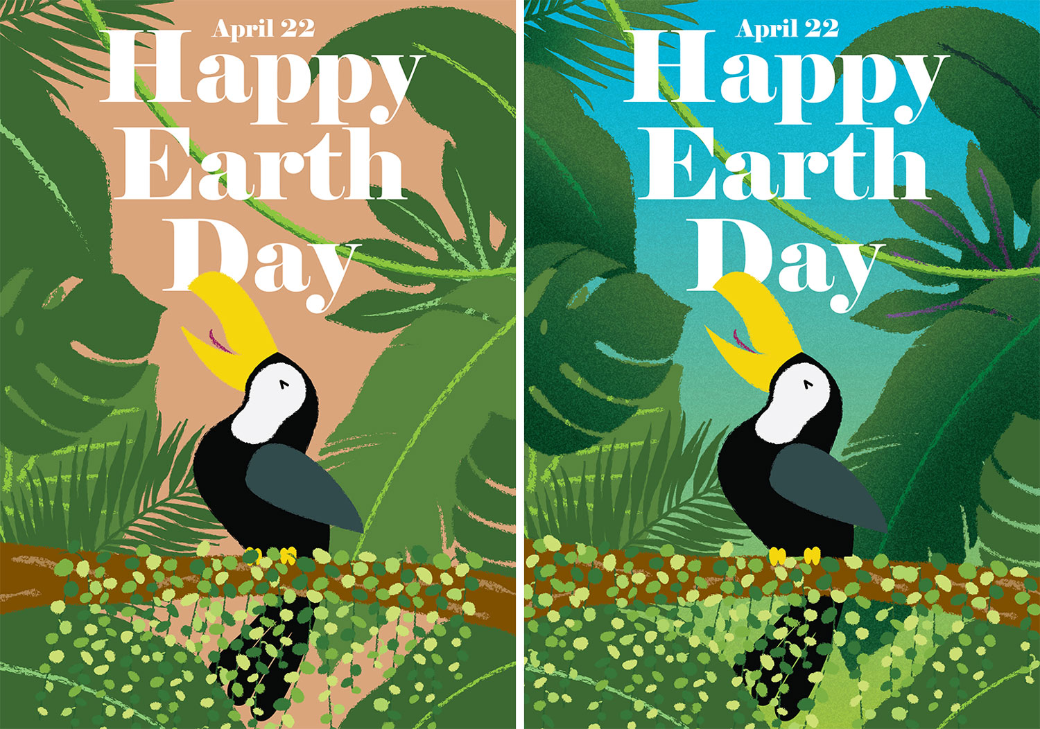 Presentation travail illustration Toucan Earth Day