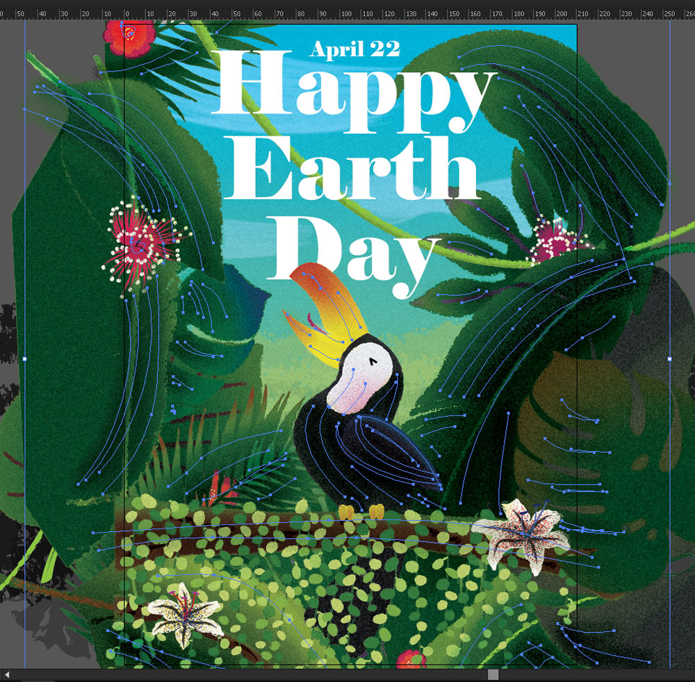 Presentation travail illustration Toucan Earth Day